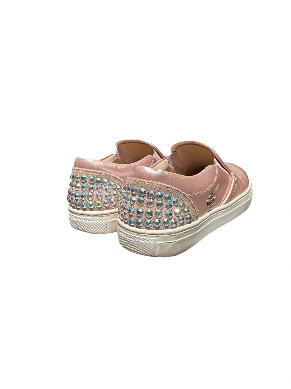 Blumarine Girls Metallic Pink Rhinestone Slip On Sneakers Size EU 29 l